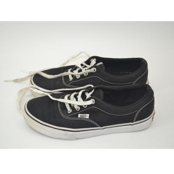 Vans Black Canvas Lace Up Low Top Sneakers Size 7 Classic - Picture 13 of 15